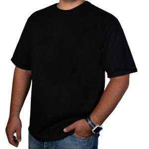 تیشرت ساده یقه گرد مردانه - XL, black, پنبه 100%, آستین کوتاه, یقه ساده