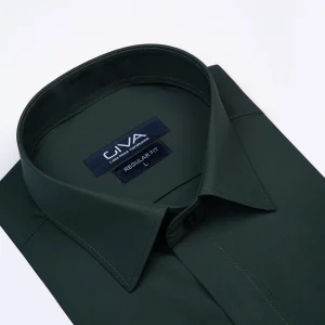 پیراهن دوشین ساده قاپک مخفی - 2XL, سبز, پارچه دوشین, یقه ساده, قاپک مخفی, آستین بلند