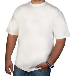 تیشرت ساده یقه گرد مردانه - M, سفید, پنبه 100%, آستین کوتاه, یقه ساده