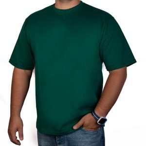 تیشرت ساده یقه گرد مردانه - L, سبز, پنبه 100%, آستین کوتاه, یقه ساده