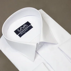 پیراهن دوشین مچ دوبل یقه کراواتی سفید - 2XL, سفید, پارچه دوشین, یقه کراواتی, قاپک مخفی, آستین بلند مچ دوبل