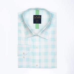 پیراهن چهارخانه4332 - سفید سبز, 2XL