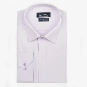 پیراهن دوشین ساده قاپک مخفی - 2XL, یاسی, پارچه دوشین, یقه ساده, قاپک مخفی, آستین بلند