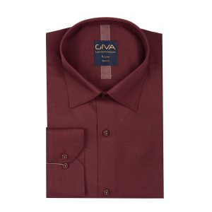 پیراهن فلورا تایلندی مردانه - 2XL, زرشکی, پارچه فلورای تایلندی, قاپک افسری, آستین بلند, یقه کراواتی