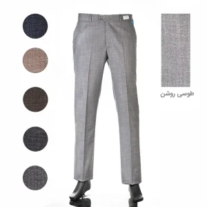 شلوار پارچه ای اسلپ راسته مردانه - 48, طوسی روشن, رگولار فیت(راسته), پارچه ای اسلپ