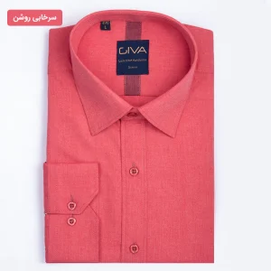 پیراهن ملانژ ساده 3275 - M, سرخابی روشن, پارچه دونخ ملانژ, یقه ساده, قاپک افسری, آستین بلند