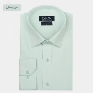 پیراهن دوشین ساده یقه کراواتی قاپک افسری - M, سبز پاستلی, پارچه دوشین, یقه کراواتی, قاپک افسری, آستین بلند