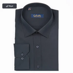 پیراهن دوشین ساده یقه کراواتی قاپک افسری - M, سرمه ای, پارچه دوشین, یقه کراواتی, قاپک افسری, آستین بلند