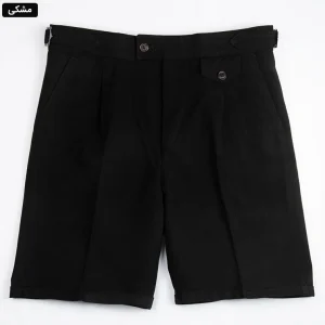 شلوارک لنین مردانه - 50, black, پارچه لنین