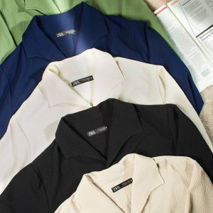 پیراهن کژوال یقه آمریکایی - XL, black, پاچه نخی, ساده, آستین بلند, آمریکایی