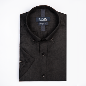 پیراهن لینن آستین کوتاه دونخ - XL, black, لینن, قاپک افسری, آستین کوتاه, یقه دکمه دار