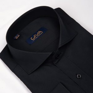 پیراهن دوشین یقه ایتال بک - XL, black, پارچه دوشین, یقه ایتال بک, قاپک افسری, آستین بلند